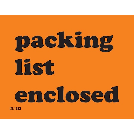 Decker Tape Products Label, DL1183, PACKING LIST ENCLOSED, 3" X 4" DL1183